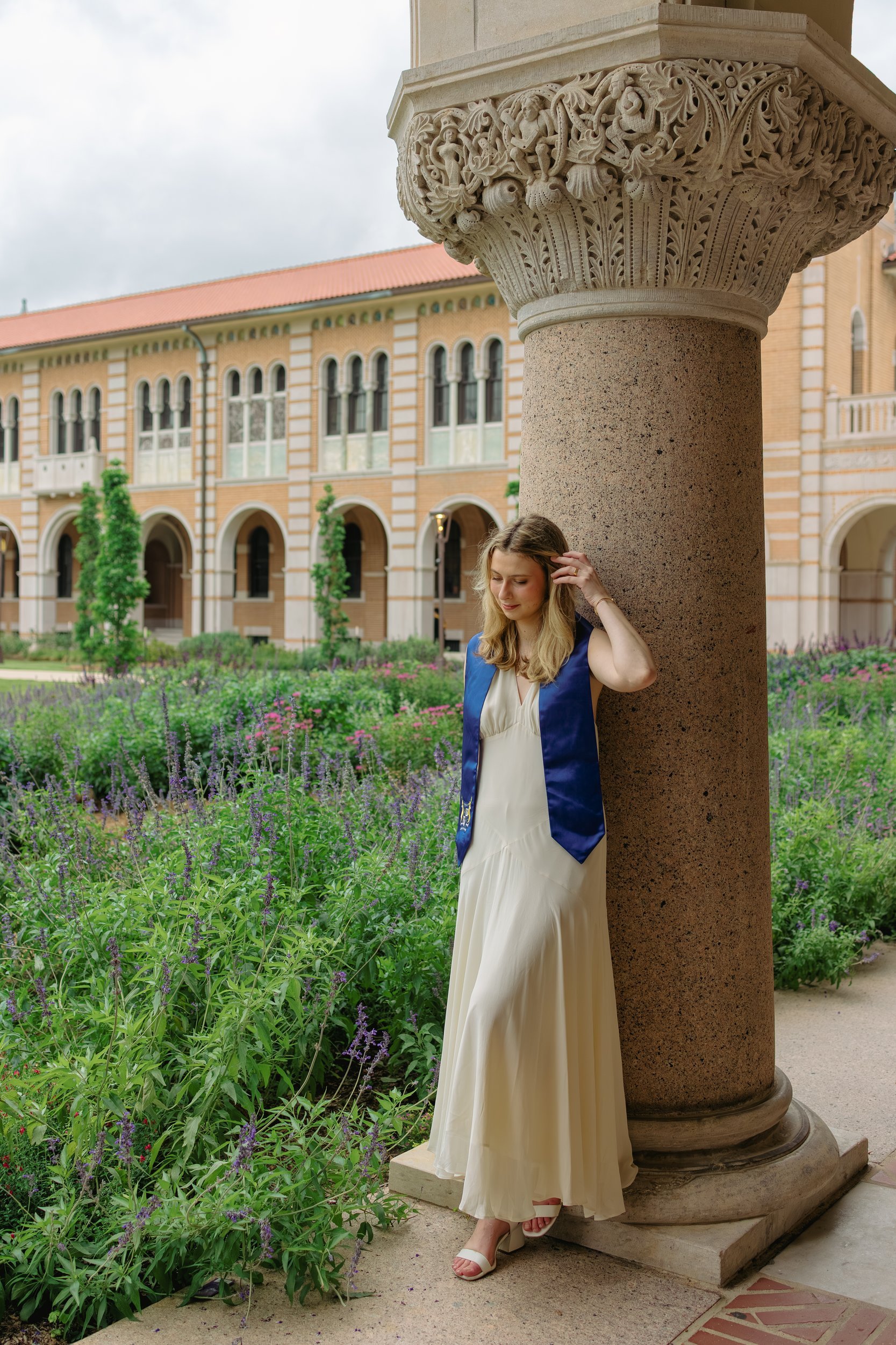 After: color-graded graduation portrait of Caroline