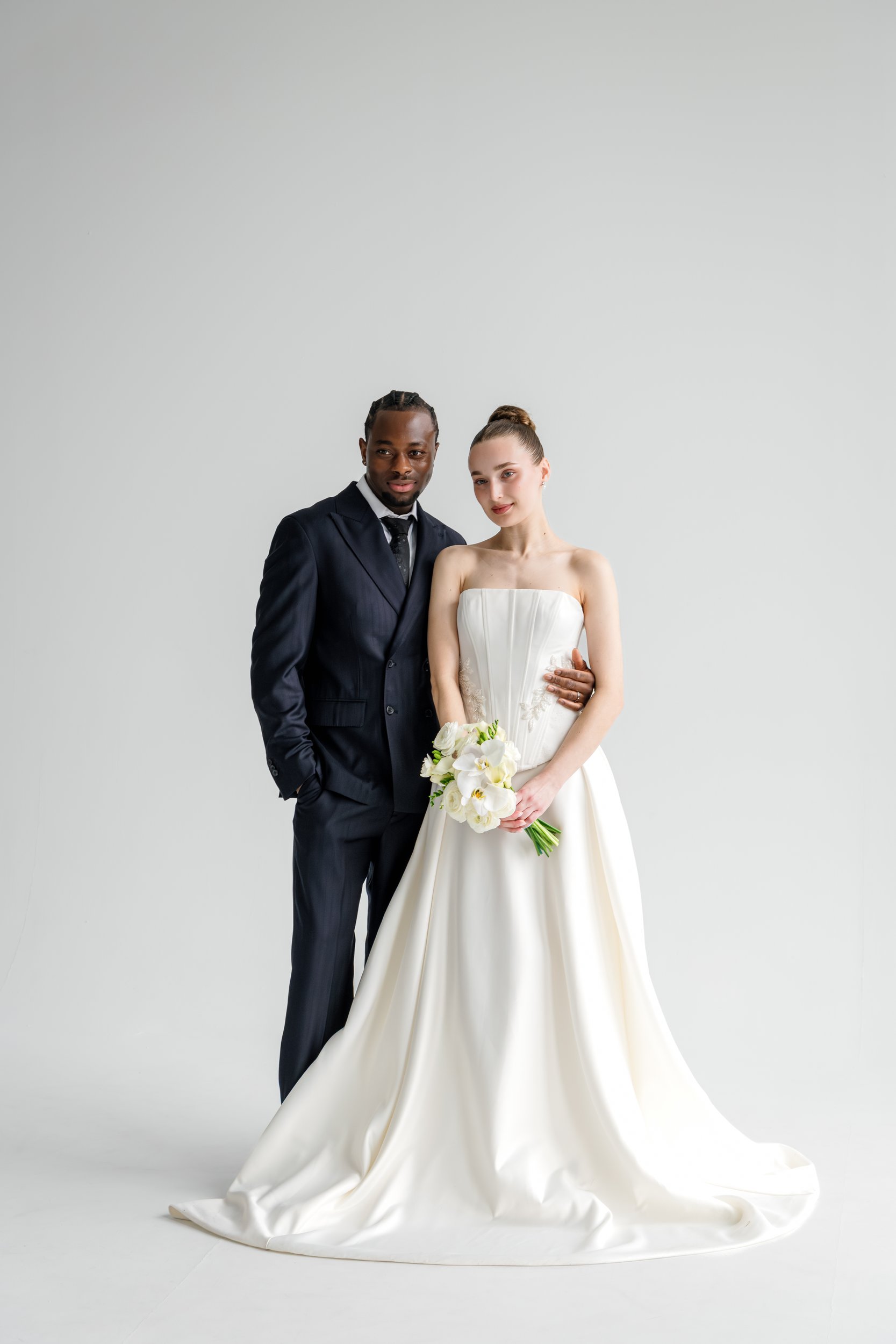 After: polished, color-graded Icon Studio styled portrait