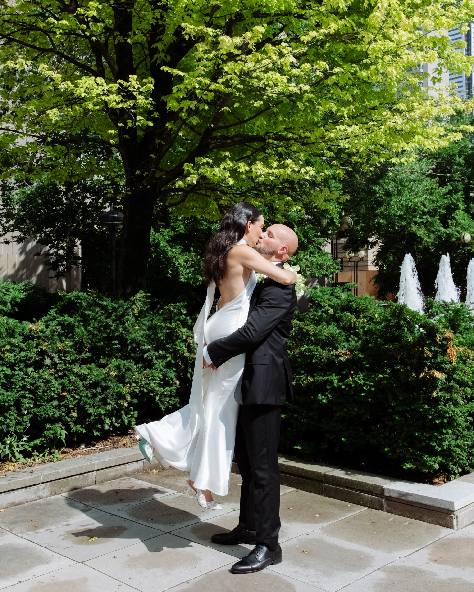 After: color-graded wedding photo of Natalie & Will
