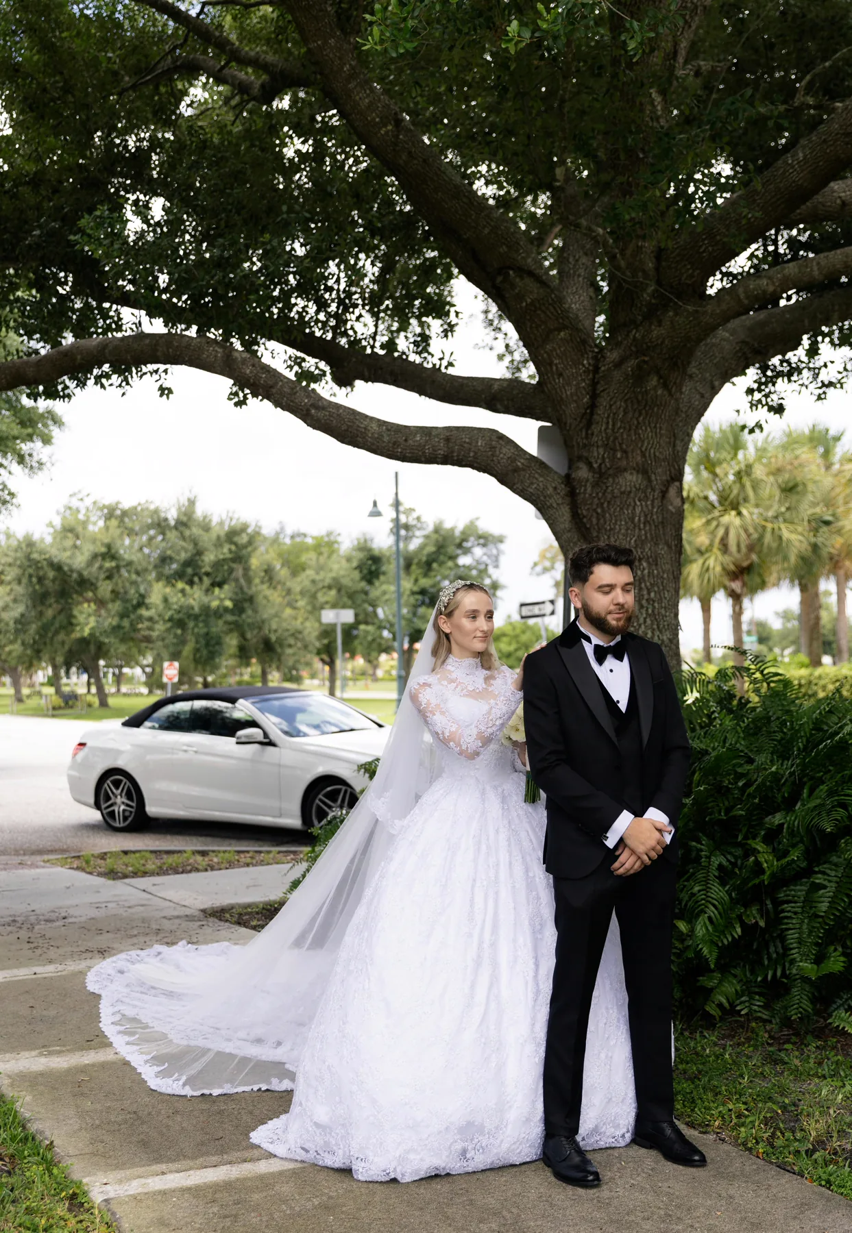 Before: flat, unedited wedding photo