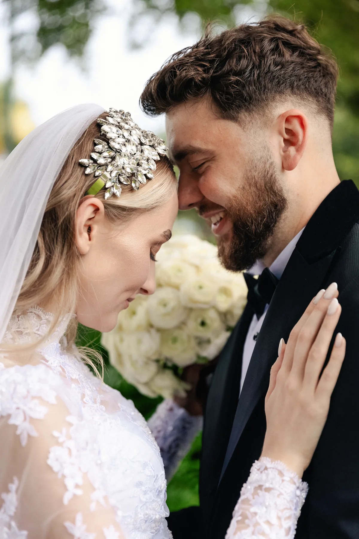 After: warm, color-graded wedding photo