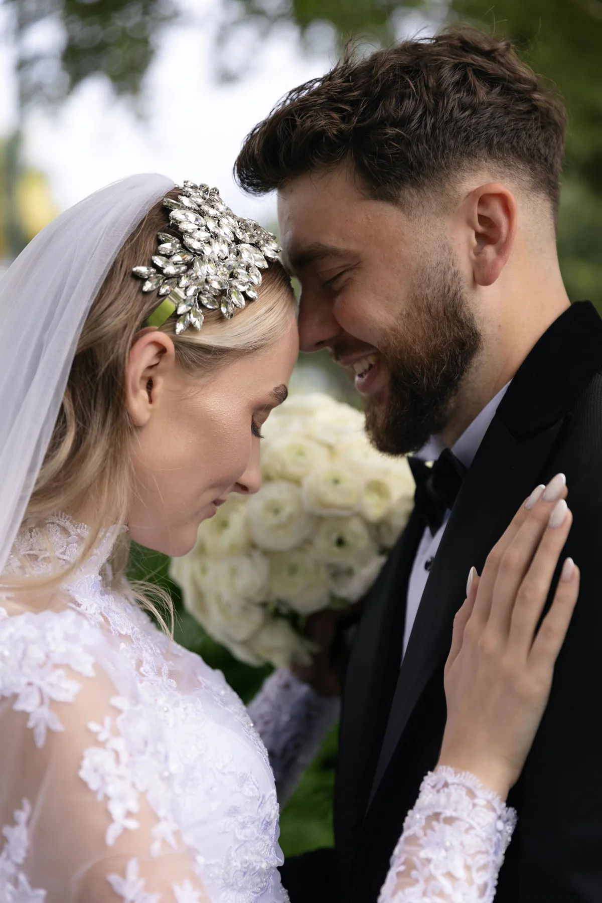 Before: flat, unedited wedding photo