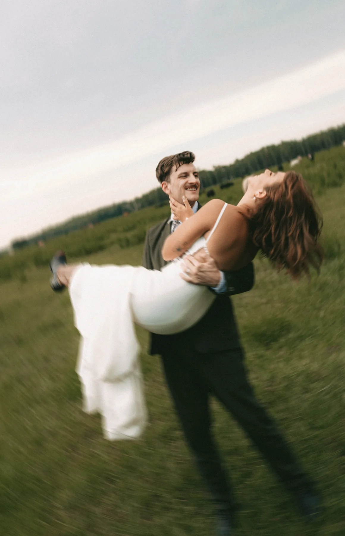 After: warm, color-graded wedding photo