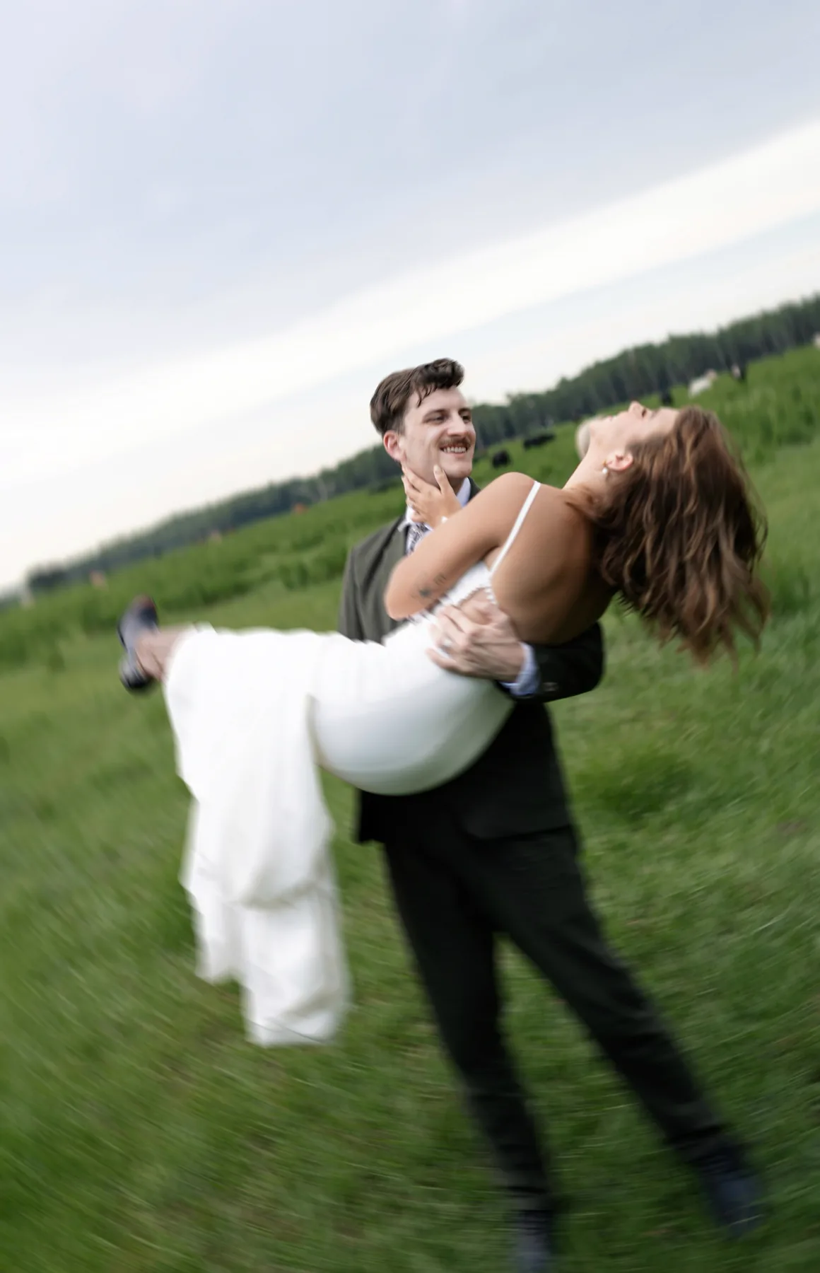 Before: flat, unedited wedding photo