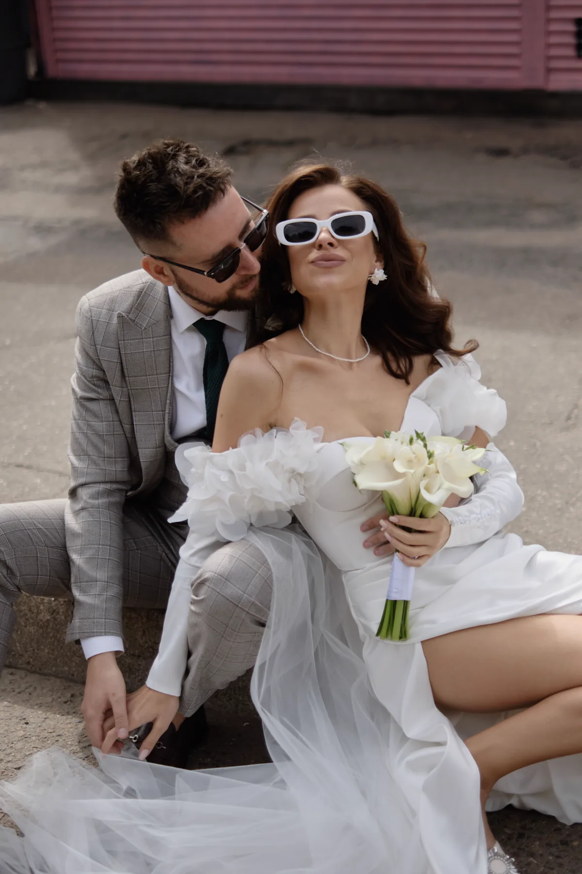 Before: flat, unedited wedding photo